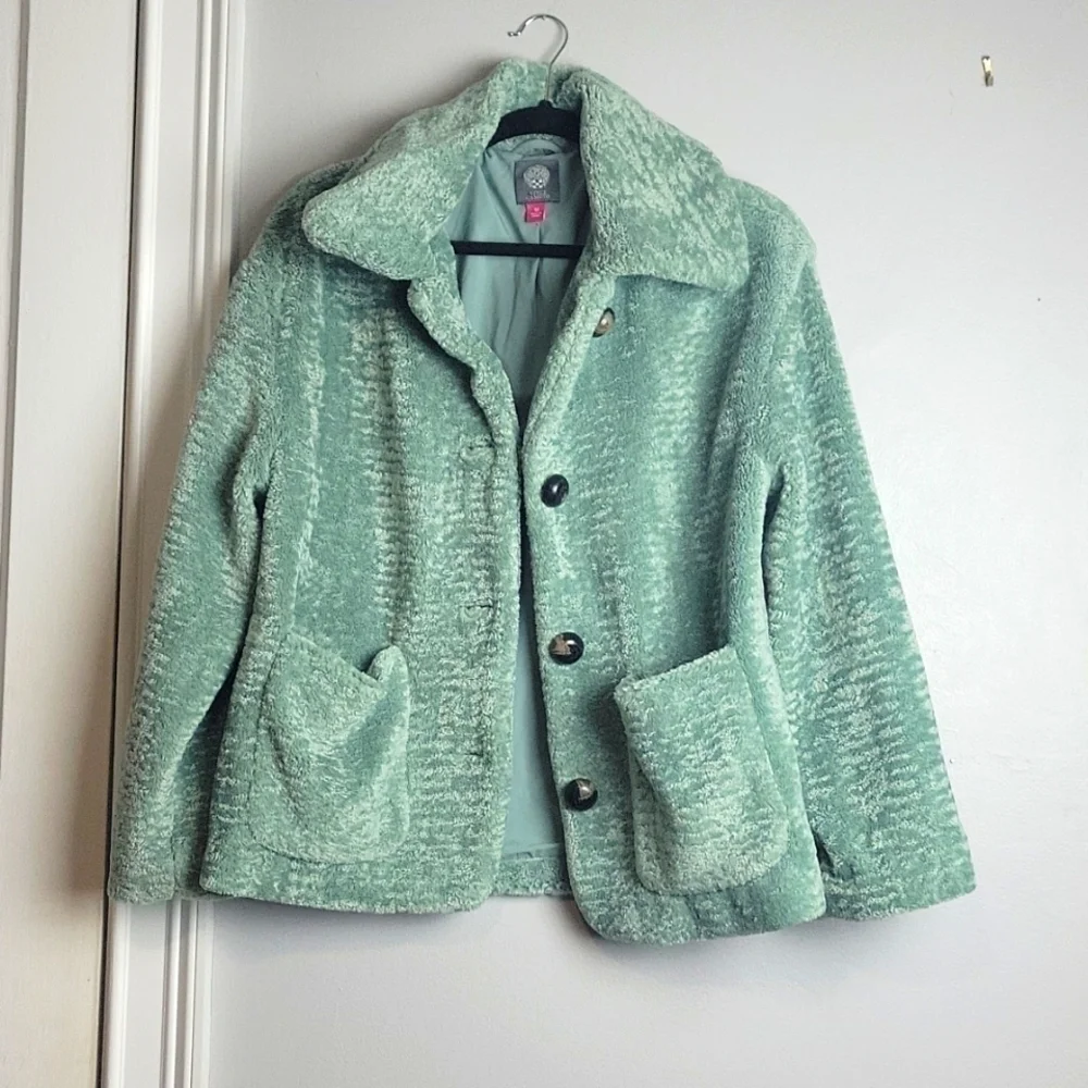 Vince Camuto-NWT-Green Faux Fur Jacket-Size Medium